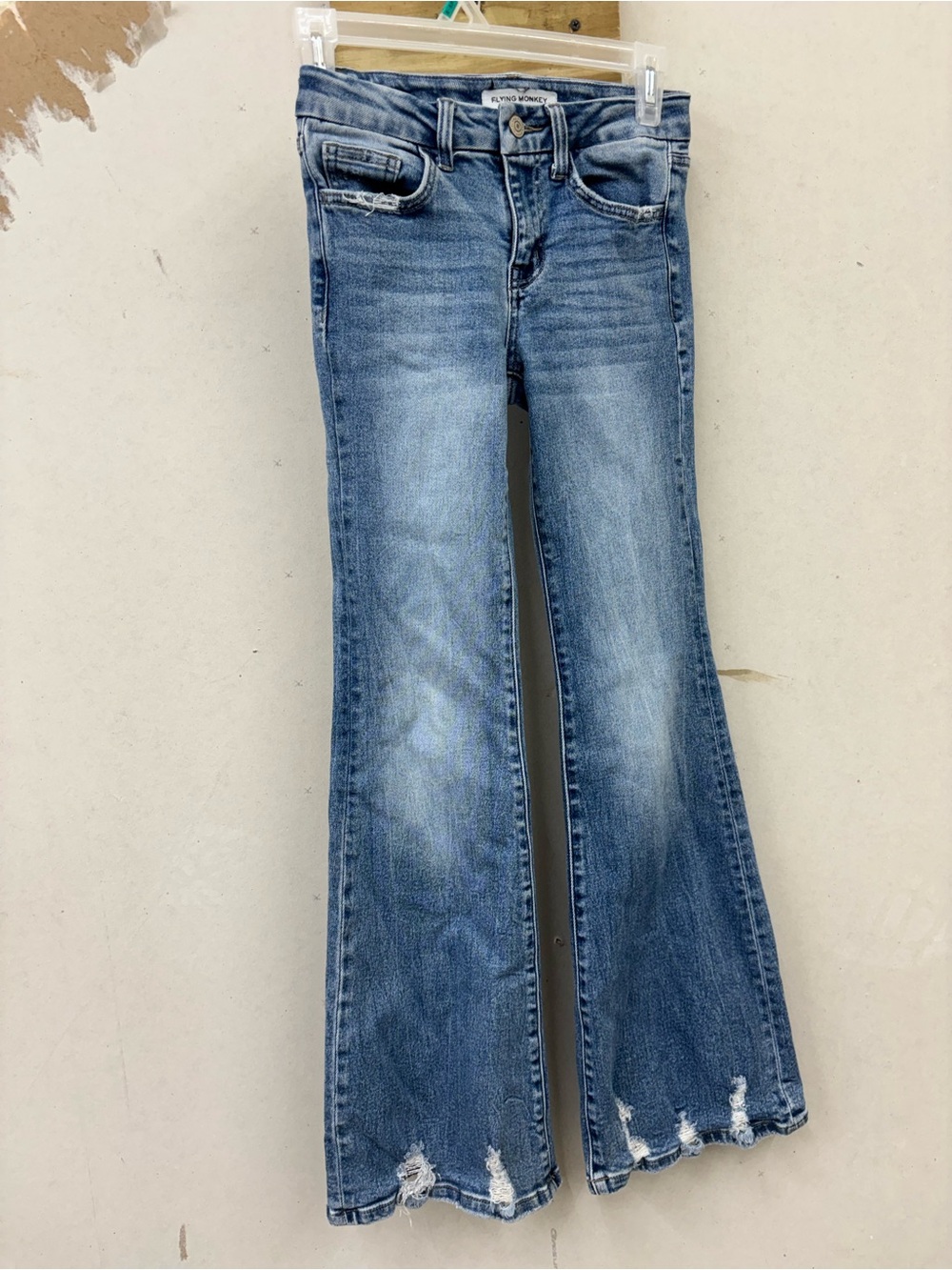 Flying monkey mid rise flare youth jeans w/ adjustable waist size 12 (25X29)
